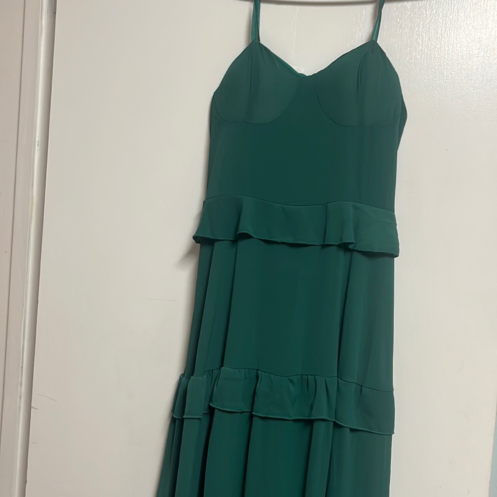 Emerald Green Size XL Never Worn Ruffled Dress